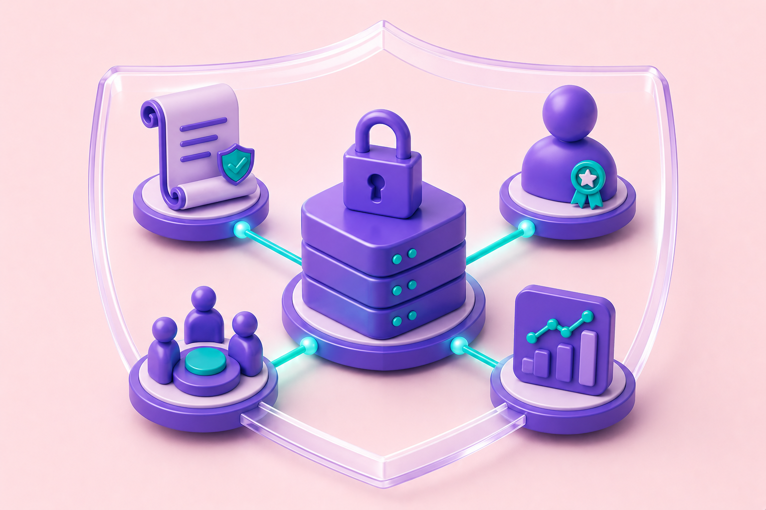 Data governance framework showing roles, lifecycle stages, oversight committees, and integration with QMS processes