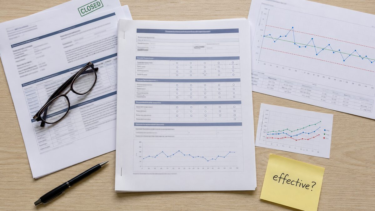 CAPA effectiveness check worksheet
